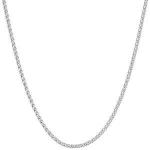 Silver Wheat Chain Necklace Minimalist Classic Stainless Steel Unisex Gift